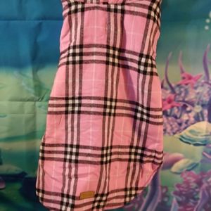 Large doggy jacket pink flannel and reversible